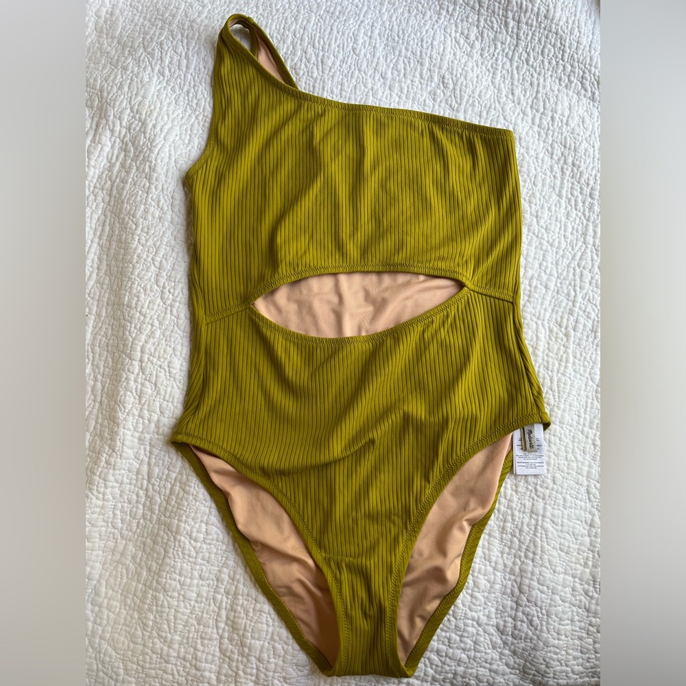 NEW Madewell One-Shoulder Cutout One Piece Swimsuit